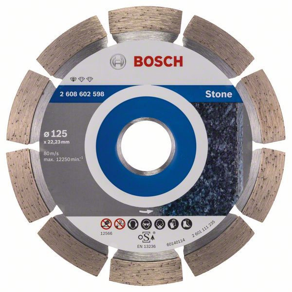 

Алмазный отрезной круг по камню Bosch Standard for Stone 125x22.23x1.6x10 мм, 10 шт (2608603236)