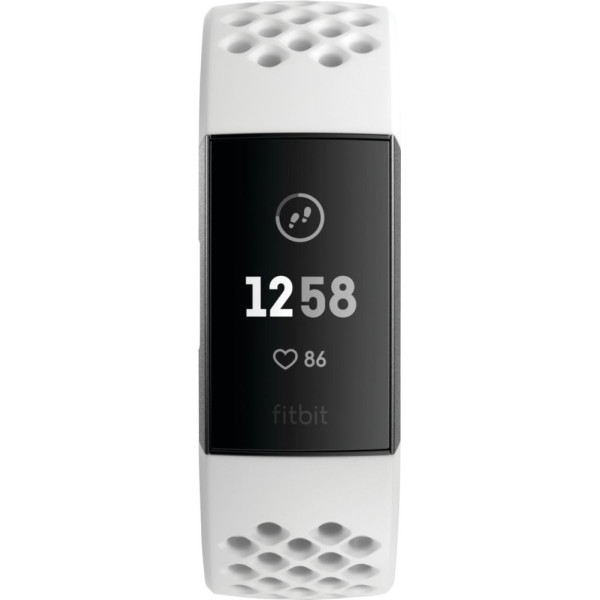 

Fitbit Charge 3 Fitness Activity Tracker Small/Large Frost White Sport/Graphite Aluminum (FB410GMWT)