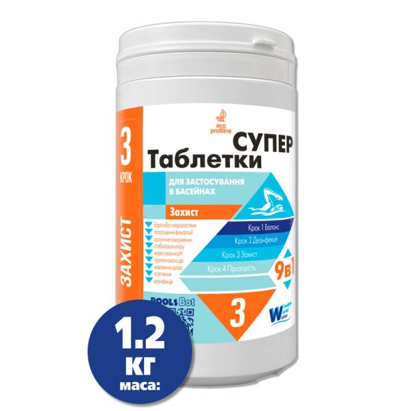

Дезинфицирующее средство Water World Window Таблетки Супер 1.2 кг (туба) 200гр