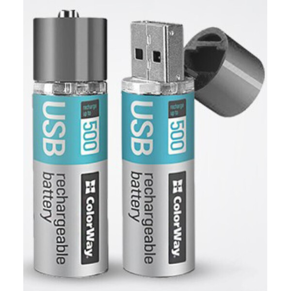 

Акумулятор ColorWay AA USB 1200 mAh (2шт/бл)