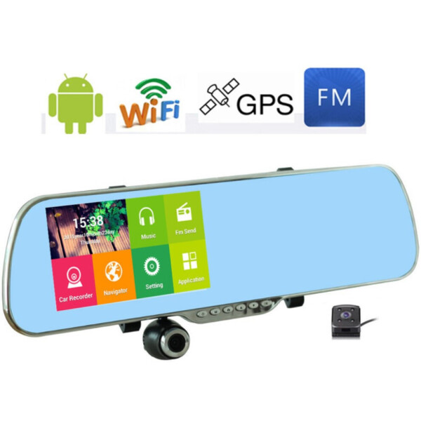 

зеркало Android DVR X5 заднего вида 5 с видеорегистратором,2 камеры,GPS,WiFI