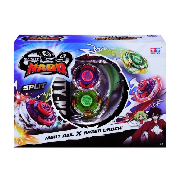 

Волчок с пусковым устройством Auldey Infinity Nado Серия Сплит Night Owl и Razer Orochi (YW624604)