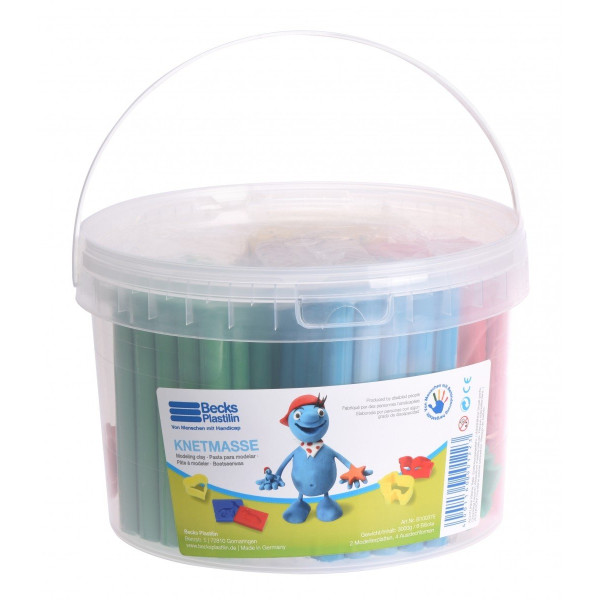 

Пластилин классический Becks Plastilin 3000г 6 цветов с формами в ведерке (B100375)