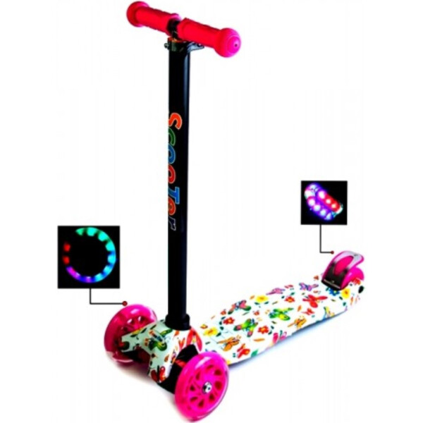 

Самокат Best Scooter Maxi Butterfly Малиновые Светящиеся Колёса