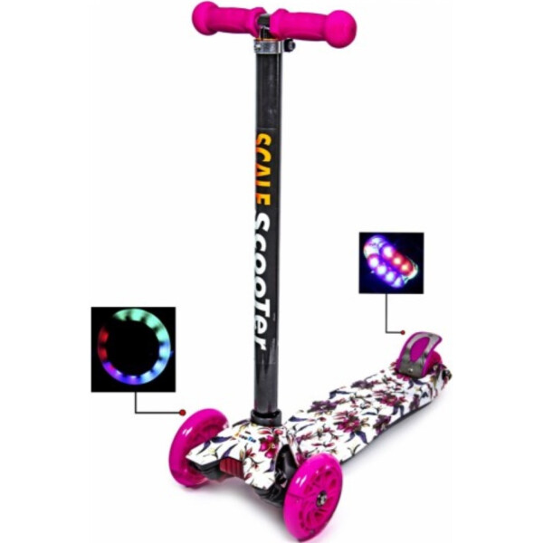 

Самокат Best Scooter Maxi Flowers Lily Розовые Светящиеся Колёса