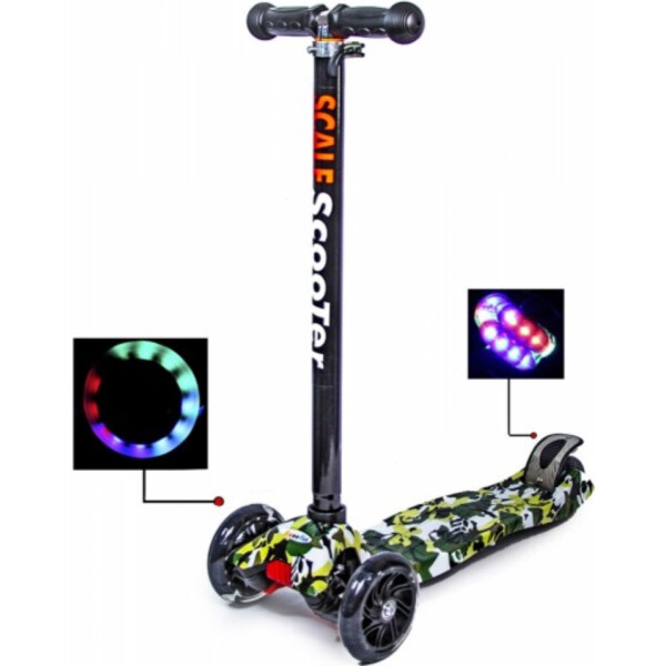 

Самокат Best Scooter Maxi Military Чёрные Светящиеся Колёса