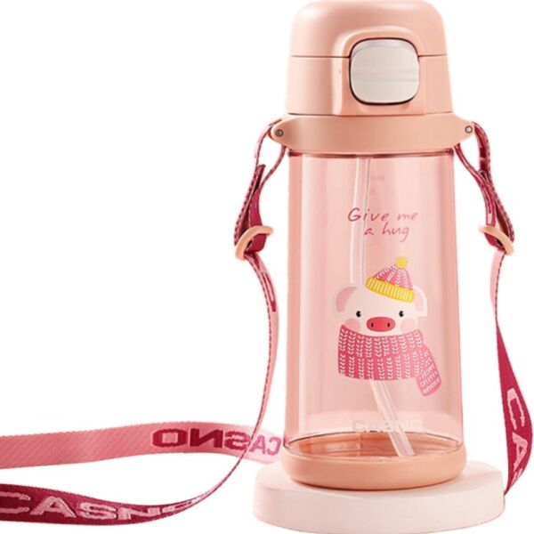 

Бутылка для воды CASNO 690 мл KXN-1219 Розовая (Свинка) с соломинкоюTRITAN(KXN-1219_Pink)