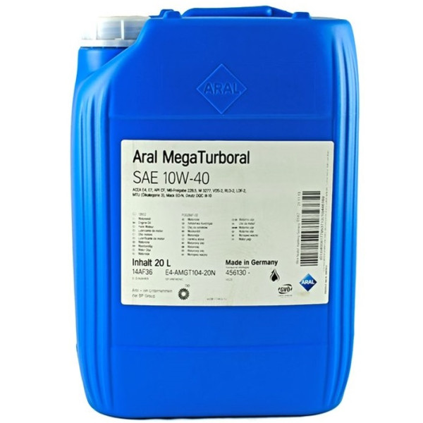 

Моторное масло Aral MegaTurboral 10W-40 LA 20L 14AF38