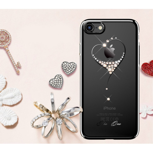 

Чехол Kingxbar iPhone 7/8 / SE2 Starry PC с камнями Сердце черный