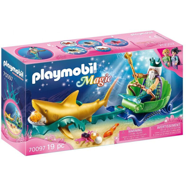 

Игровой набор Playmobil Нептун в повозке с акулами 19 эл. (70097)