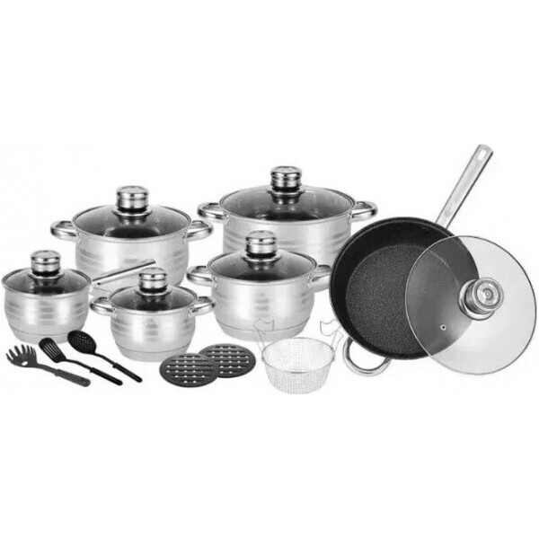 

Набор кастрюль Rainberg из нержавеющей стали 18 предметов Silver (RB-602)