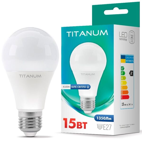 

Лампа светодиодная TITANUM A65 15W E27 4100K (TLA6515274)