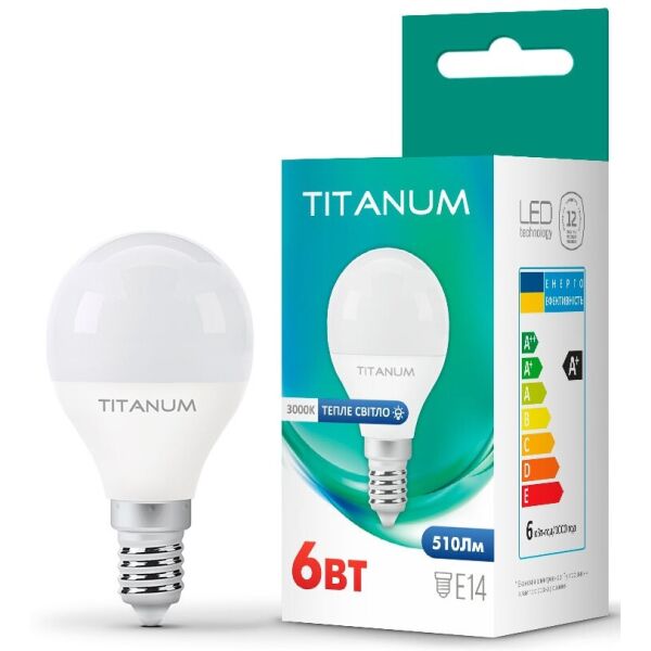 

Лампа светодиодная TITANUM G45 6W E14 3000K (TLG4506143)