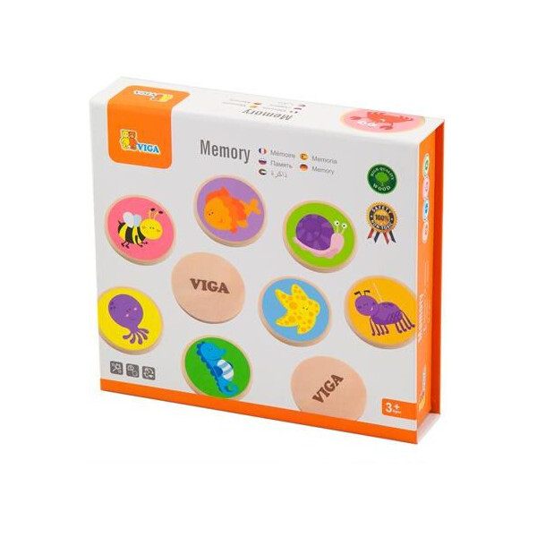 

Деревянная настольная игра Viga Toys Мемори-фауна, 32 карточки (50126)
