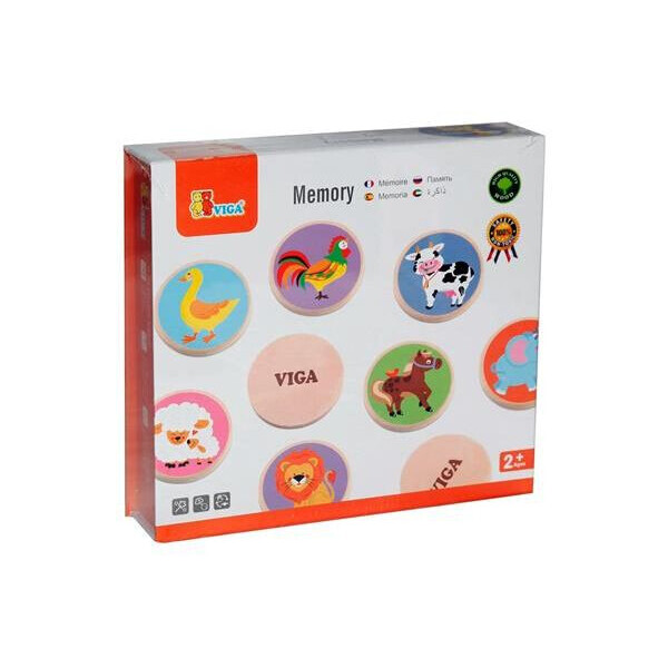 

Деревянная настольная игра Viga Toys Мемори-зверята, 32 карточки (51308)