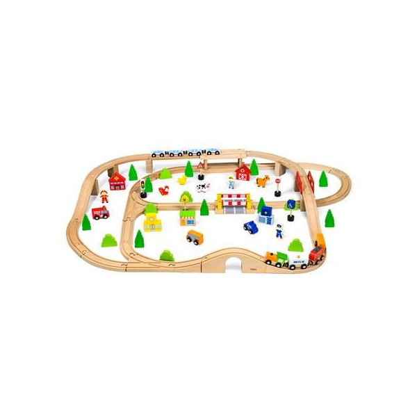 

Деревянная железная дорога Viga Toys 90 эл. (50998)