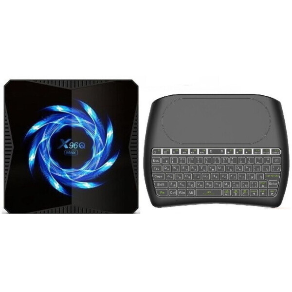 

Медиаплеер X96Q MAX 4гб 32Гб Allwinner H616 Андроид 10 + D8 Vontar беспроводная клавиатура с подсветкой и тач панелью
