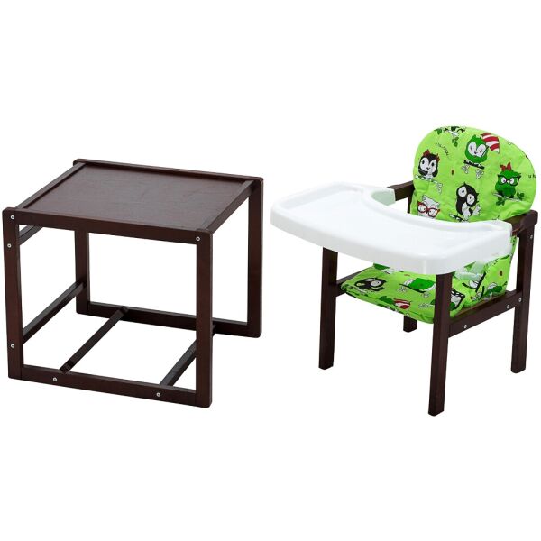

Стульчик- трансформер Babyroom Пони-220 тонированный пластиковая столешница зеленый (совы)