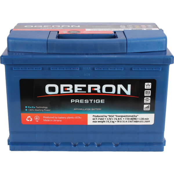 

Аккумулятор OBERON Prestige 6CT 74Ah [-+]