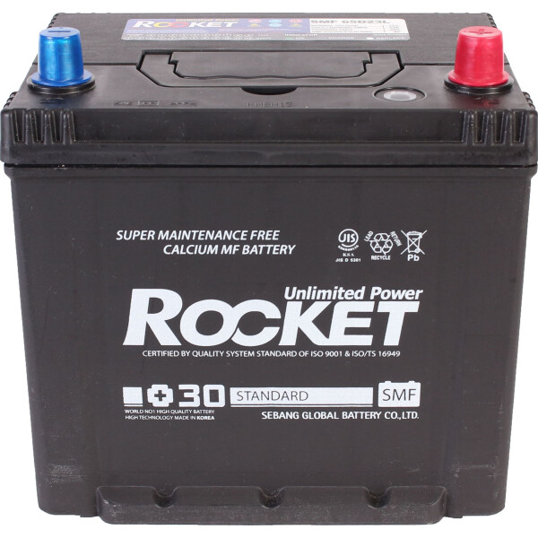 

Автомобильный аккумулятор ROCKET Standard 6CT 60Ah ASIA [-+] (65D23L)