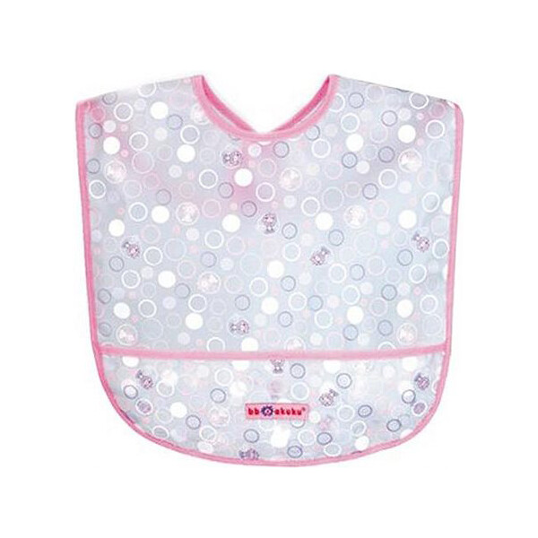 

Слюнявчик клеёнчатый с липучкой Akuku A0183 pink