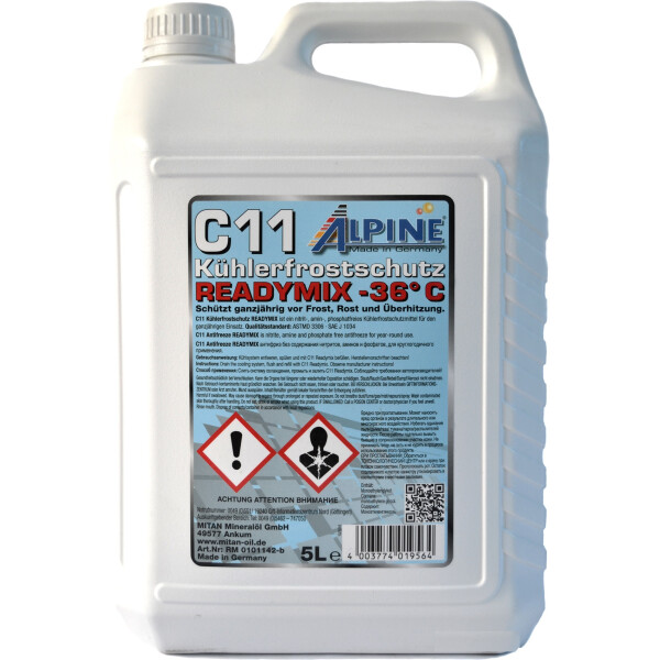 

Антифриз Alpine C11 ready-mix -36°C син, 5л (5,5кг.)