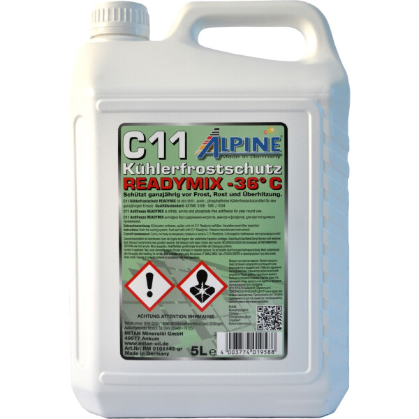 

Антифриз Alpine C11 ready-mix -36°C зелён. 5л (5,5кг.)