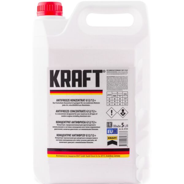 

Антифриз Antifreeze concentrate KRAFT G12/G12+ 5 л