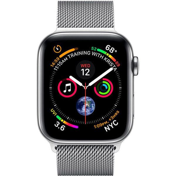 

Apple Watch Series 4 + LTE 44mm Stainless Steel Case with Milanese Loop (MTV42)