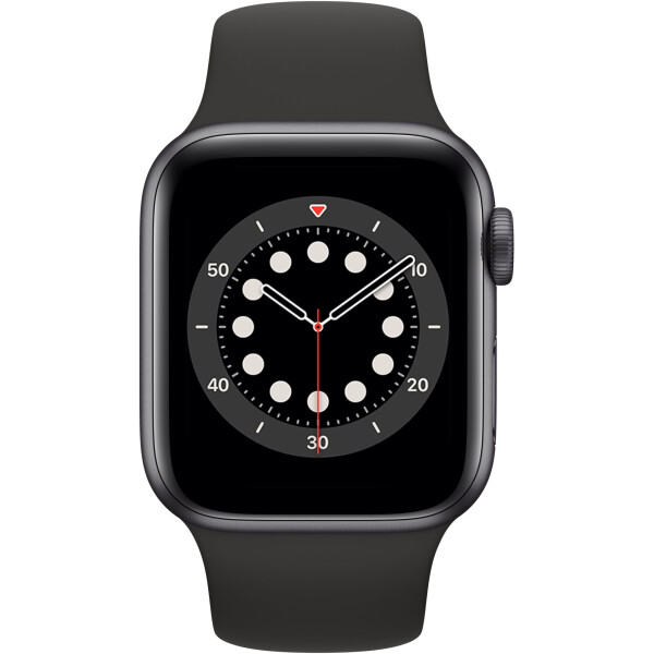 Акція на Смарт-часы Apple Watch Series 6 GPS, 40mm Space Gray Aluminium Case with Black Sport Band (MG133) від Allo UA