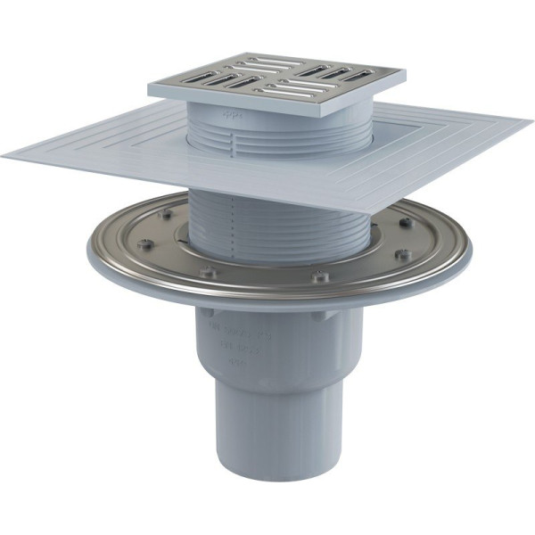 

Сливной трап Alcaplast 105x105/50 мм с прямым подводом пластик, APV2324
