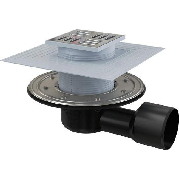 

Сливной трап Alcaplast 105х105/50/75 мм с боковым подводом, APV3344