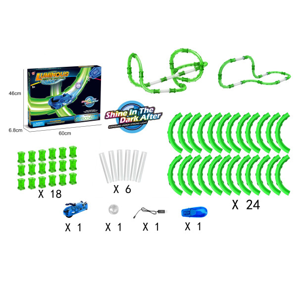 

Трубчатый трек ,52 дет.светится в темноте Bada (D2084-1)
