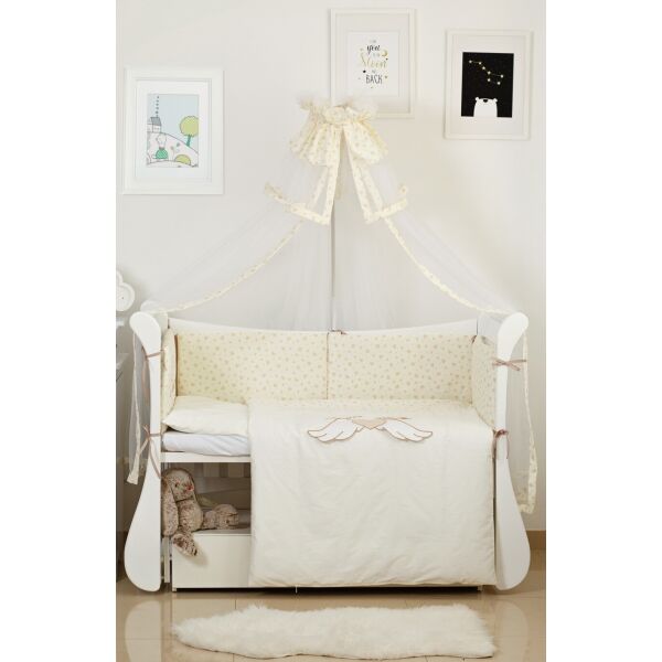 

Постельный комплект 8 эл Twins Evo Angel Baby 4073-A-010, beige, белый / беж