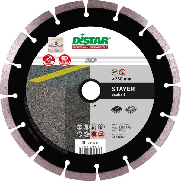 

Отрезной диск Distar STAYER 1A1RSS/C3-H 230x2,6/1,8x10x22,23-16 (14315005017)