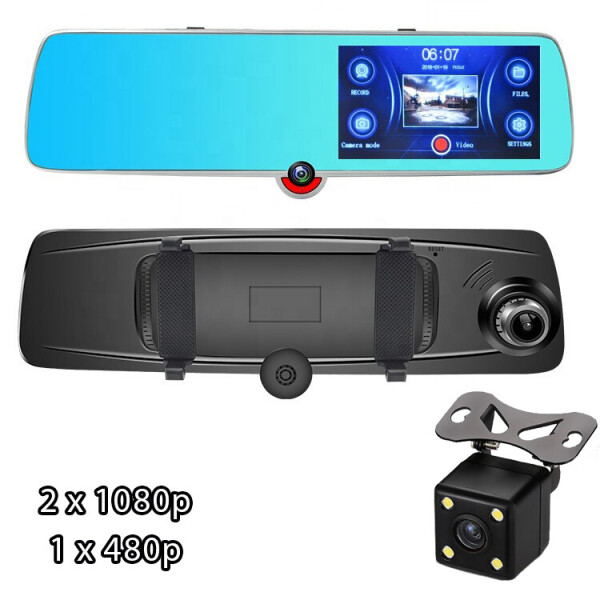 

Видеорегистратор зеркало с двумя камерами Vehicle Blackbox Touch Screen H618 Full HD и камера заднего вида
