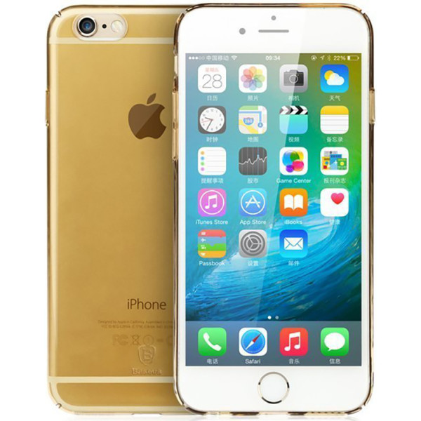 

Полупрозрачный чехол Baseus Sky золотой для iPhone 6/6S