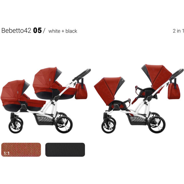 

для двойни универсальная 2 в 1 Bebetto B 42 NEW (05) красный (505.28.17.005)