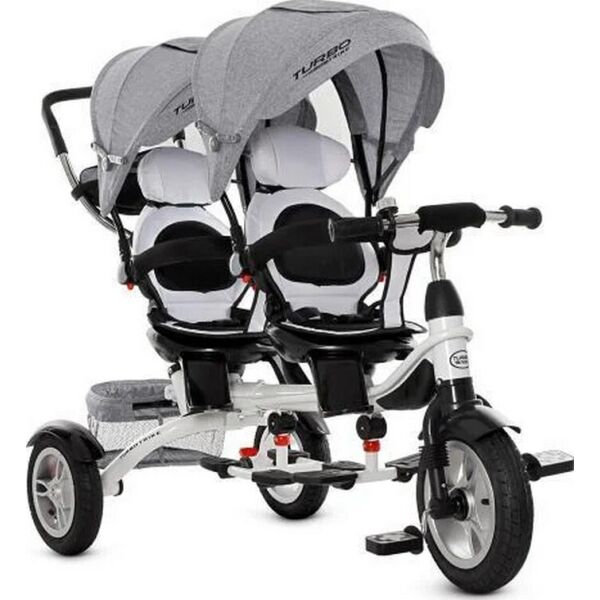 

Трехколесный велосипед для двойни Turbotrike с резиновыми колесами