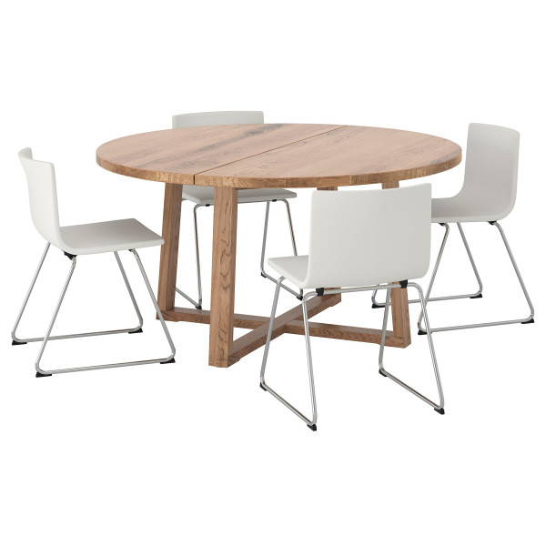 

Обеденный стол IKEA MORBYLANGA / BERNHARD стол / 4 стула для сада и дома дуб коричневая морилка белый (592.901.30)