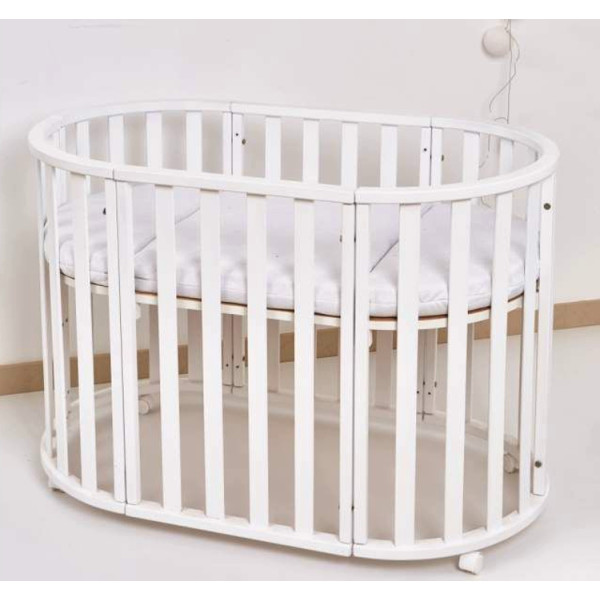

Детская кроватка Twins Cozy овал 170 * 70 белый (без матраса)