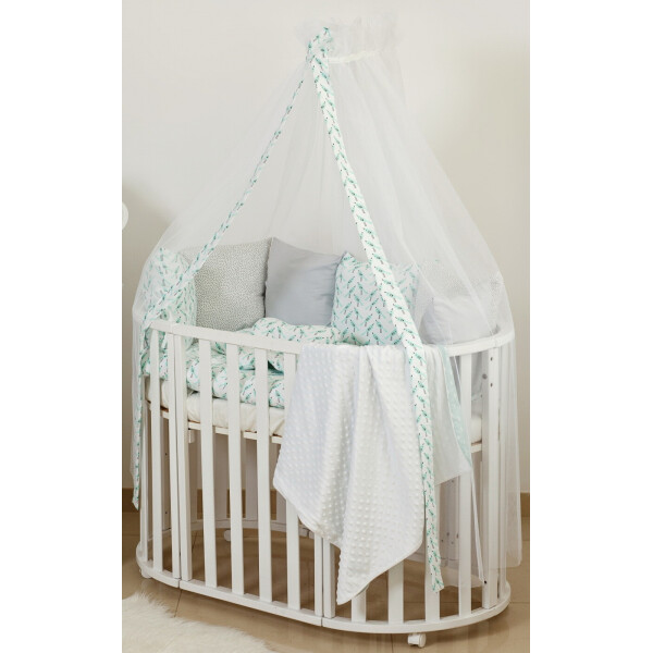 

Постельный комплект 8 эл Twins Dolce Птички 4064-DB-406, mint, Мятный