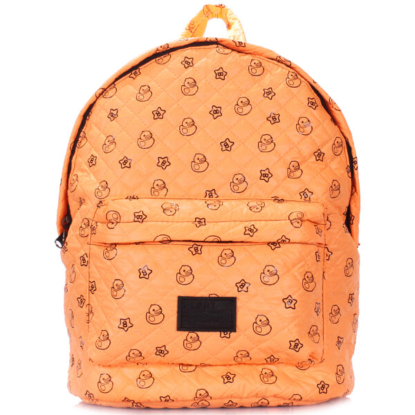 

Рюкзак стеганый с уточками PoolParty (backpack-theone-orange-ducks)
