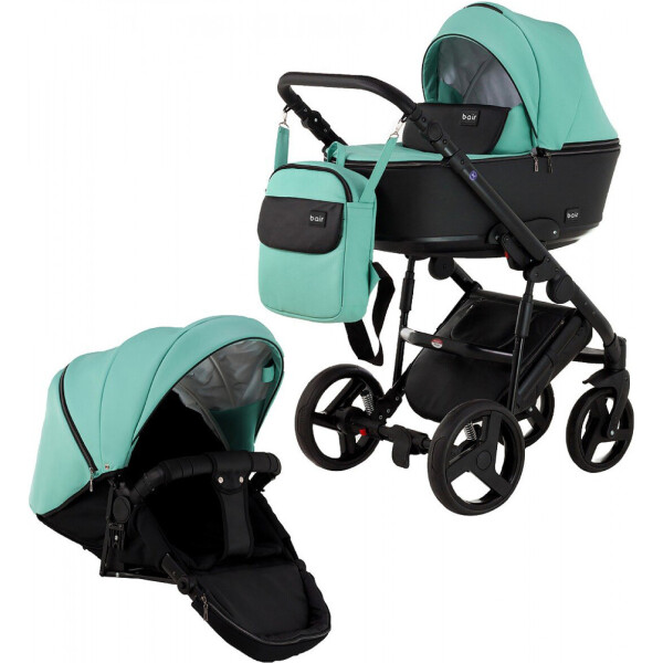 

Коляска 2 в 1 Bair Mirello кожа 100% M-28/30 мята - черный