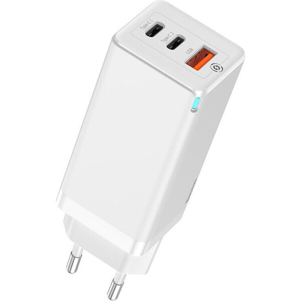 

Зарядное устройство Baseus GaN Charger C+C+A 65W EU White