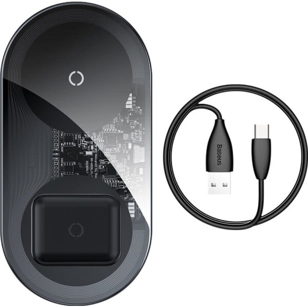 

Зарядное устройство Baseus Simple 2in1 Wireless Charger 18W Transparent Black (WXJK-A01)