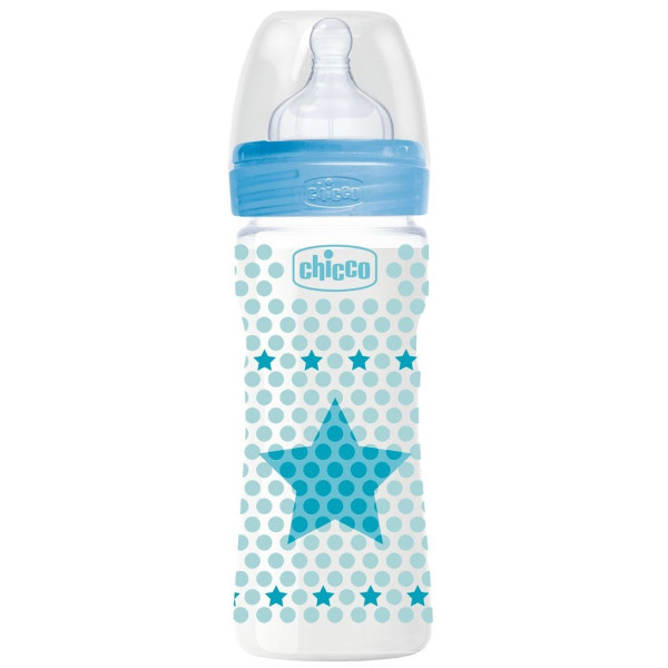 

Бутылочка Chicco Well-Being 250 мл с силиконовой соской 2 мес+ для мальчиков (20623.20.50)