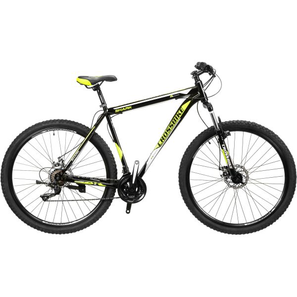 

Велосипед CrossBike 27.5"Shark 2021 Рама 19,5"black-neon yel