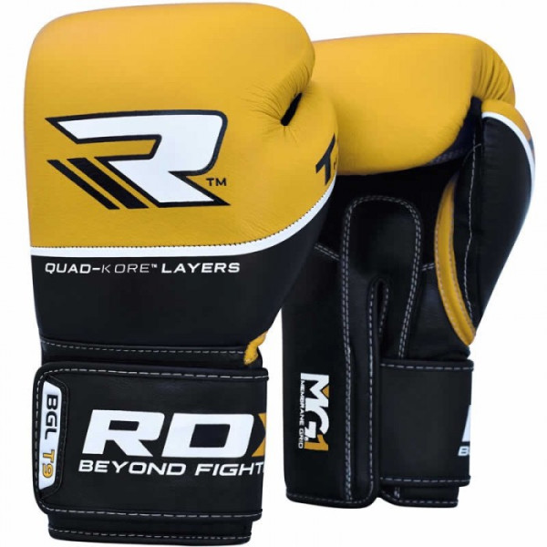 

Перчатки боксерские RDX Quad Kore Yellow 16 oz