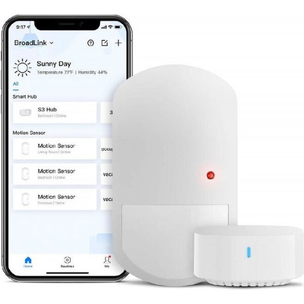 

Умный WiFi датчик движения Broadlink PIR3-FC c концентратором Smart Hub S3 для автоматизации умного дома White